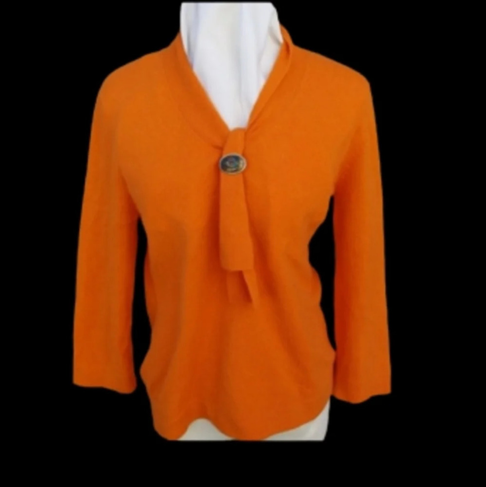Jones Orange cashmere blend sweater L - Picture 7 of 8